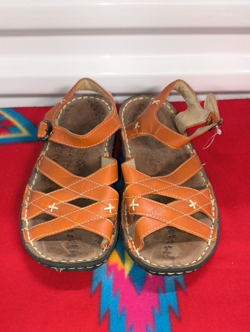 Keen Katie Womens Rust Slingback Open Toe Leather Casual Sandals US Size 6 Rare